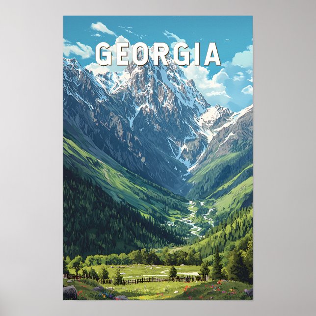 Affiche Illustration de voyage artistique vintage de Géorg (Devant)