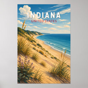 Affiche Illustration de voyage artistique vintage de l'Ind