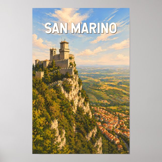Affiche Illustration de voyage artistique vintage de Saint (Devant)
