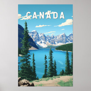 Affiche Illustration de voyage artistique vintage du Canad