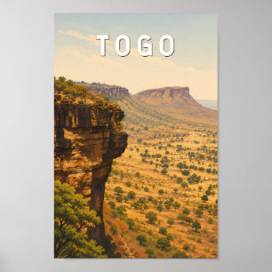 Affiche Illustration de voyage artistique vintage du Togo