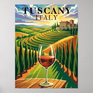 Affiche Illustration de voyage au coucher du soleil dans u