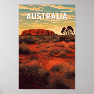 Affiche Illustration de voyage Australie Art vintage