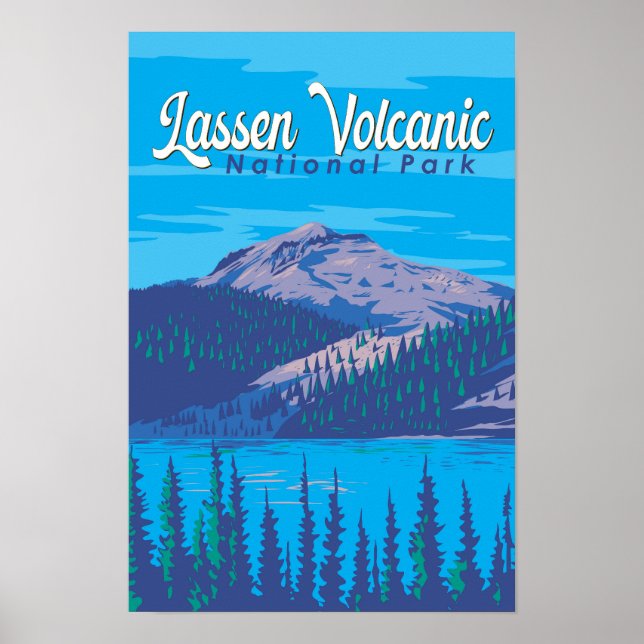 Affiche Illustration de voyage dans le parc national volca (Devant)