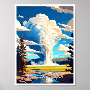 Affiche Illustration de voyage dans le parc national Yello