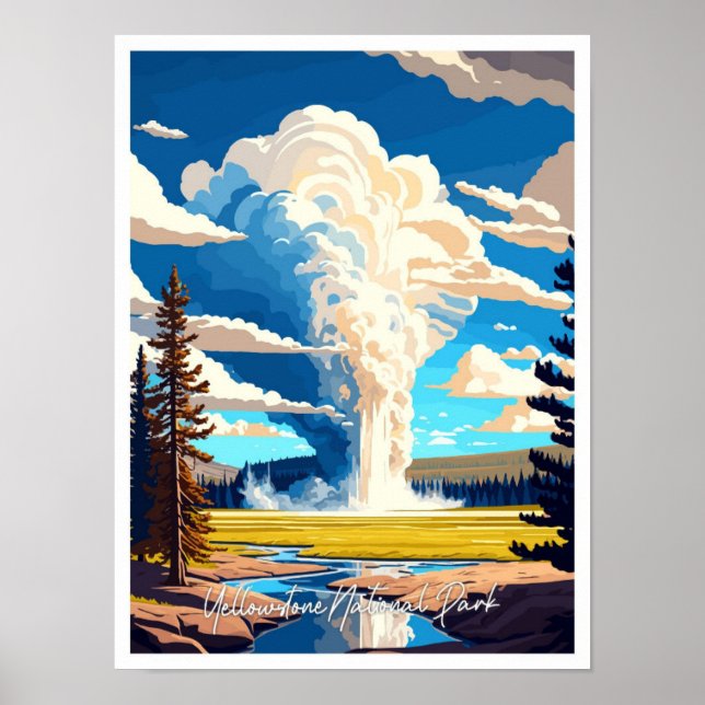 Affiche Illustration de voyage dans le parc national Yello (Devant)