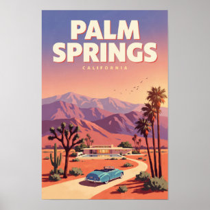 Affiche Illustration de voyage d'art à Palm Springs Califo