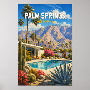 Affiche Illustration de voyage d'art à Palm Springs Califo