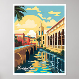 Affiche Illustration de voyage d'art de Bridgetown Barbade