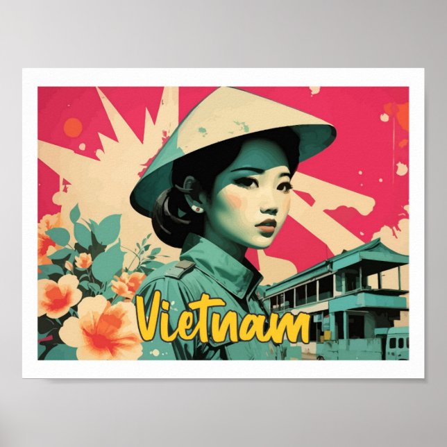Affiche Illustration de voyage d'art pop vietnamien (Devant)