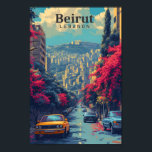 Affiche Illustration de voyage d'Art Vintage Beyrouth Liba<br><div class="desc">Illustration de voyage d'Art Vintage Beyrouth Liban</div>
