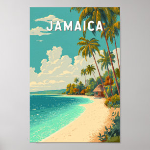 Affiche Illustration de voyage d'art vintage de Jamaïque