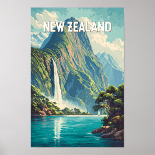 Affiche Illustration de voyage d'art vintage de Nouvelle-Z