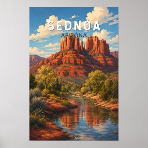 Affiche Illustration de voyage d'art vintage de Sedona Ari