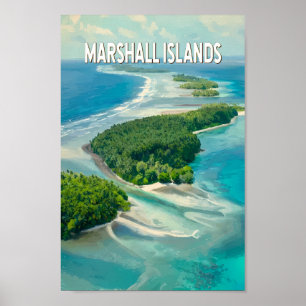 Affiche Illustration de voyage d'art vintage des îles Mars