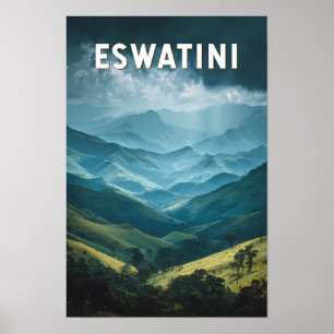 Affiche Illustration de voyage d'art vintage d'Eswatini