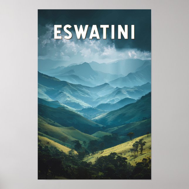 Affiche Illustration de voyage d'art vintage d'Eswatini (Devant)
