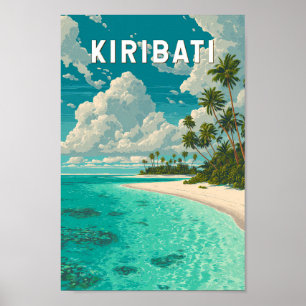 Affiche Illustration de voyage d'art vintage Kiribati