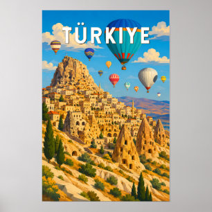 Affiche Illustration de voyage d'art vintage Turquie Turki