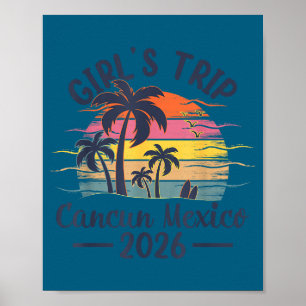 Affiche Illustration de voyage de filles à la plage de Can