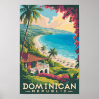Illustration de voyage de plage en République domi