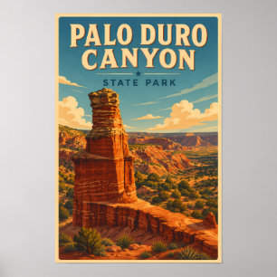 Affiche Illustration de voyage du canyon de Palo Duro au T