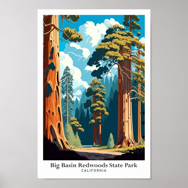 Affiche Illustration de voyage du parc national de Big Bas (Devant)