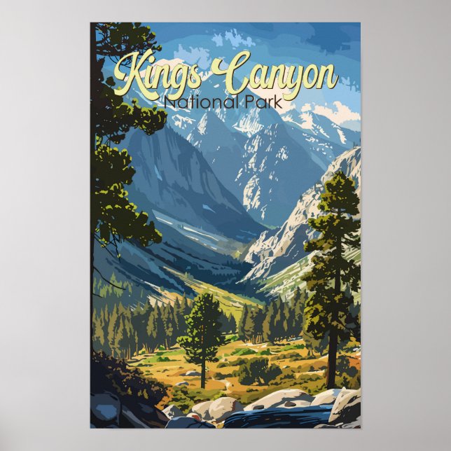 Affiche Illustration de voyage du parc national de Kings C (Devant)