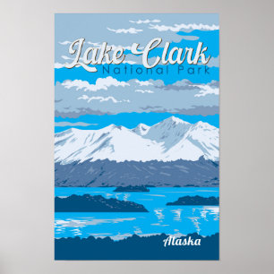 Affiche Illustration de voyage du parc national de Lake Cl