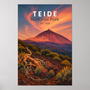Affiche Illustration de voyage du parc national de Teide e