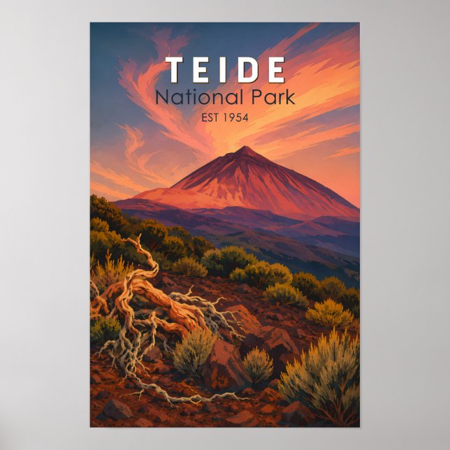 Affiche Illustration de voyage du parc national de Teide e (Devant)