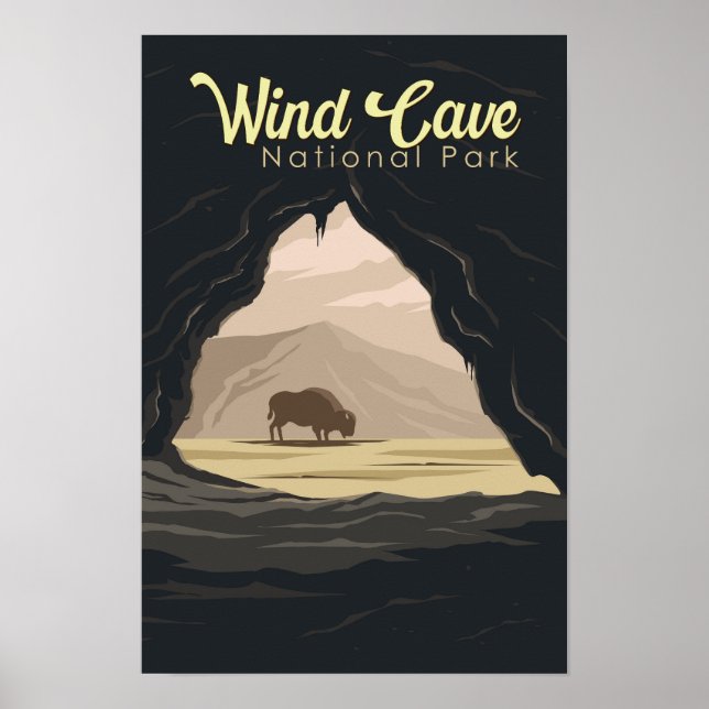 Affiche Illustration de voyage du parc national de Wind Ca (Devant)