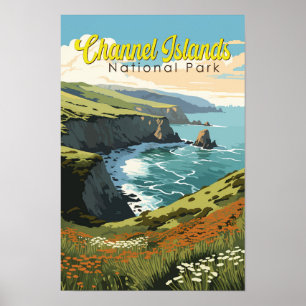 Affiche Illustration de voyage du parc national des Channe