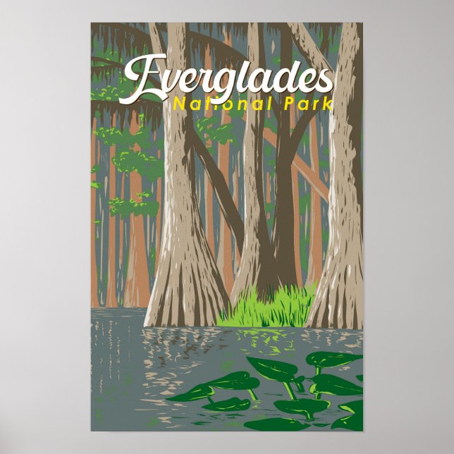 Affiche Illustration de voyage du parc national des Evergl (Devant)