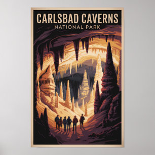 Affiche Illustration de voyage du parc national des grotte