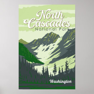 Affiche Illustration de voyage du parc national des North