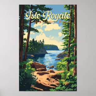 Affiche Illustration de voyage du parc national d'Isle Roy