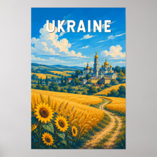 Affiche Illustration de voyage en Ukraine Art vintage
