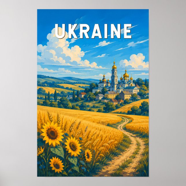 Affiche Illustration de voyage en Ukraine Art vintage (Devant)