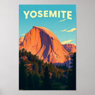 Affiche Illustration de voyage rétro Yosemite Californie