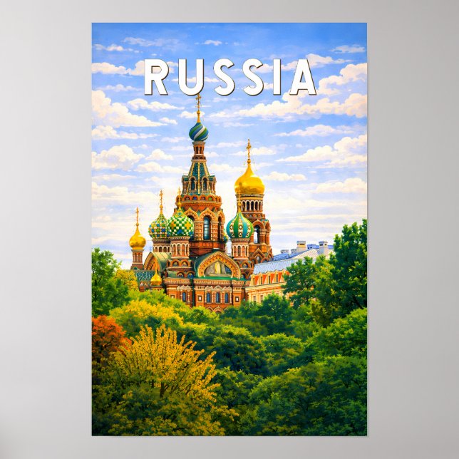 Affiche Illustration de voyage Russie Art vintage (Devant)