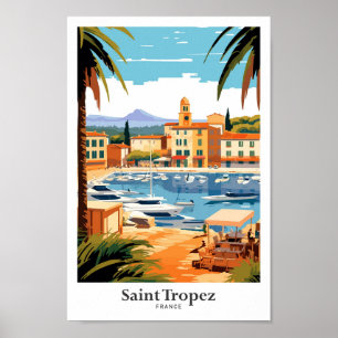 Affiche Illustration de voyage Saint Tropez France