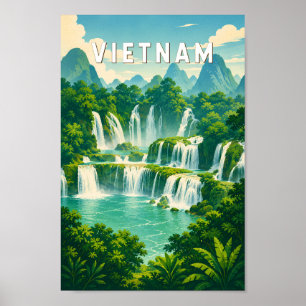 Affiche Illustration de voyage Vietnam Art vintage