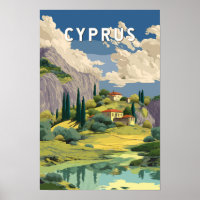 Illustration de voyage vintage à Chypre