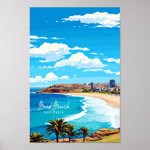 Affiche Illustration de voyage vintage Bondi Beach Austral