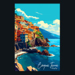 Affiche Illustration de voyage vintage Cinque Terre Italie<br><div class="desc">Illustration du lieu de voyage vintage Cinque Terre Italie</div>