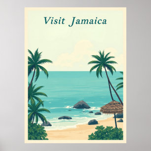 Affiche Illustration de voyage vintage de Jamaïque
