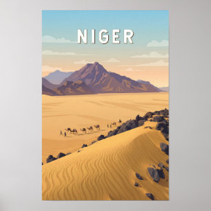 Affiche Illustration de voyage vintage du Niger