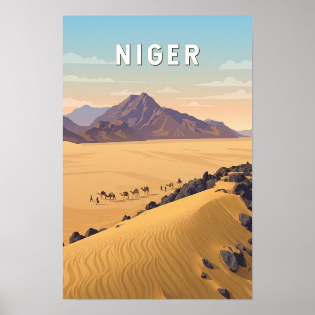 Affiche Illustration de voyage vintage du Niger (Devant)