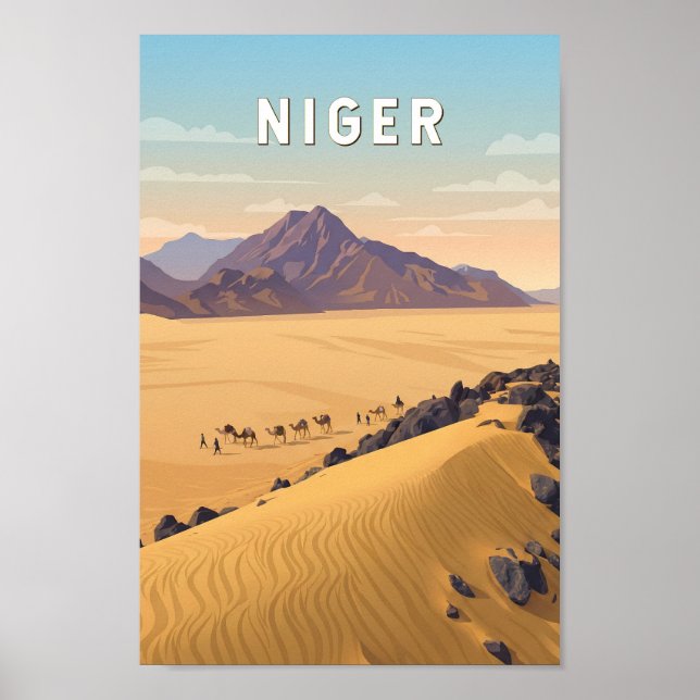 Affiche Illustration de voyage vintage du Niger (Devant)